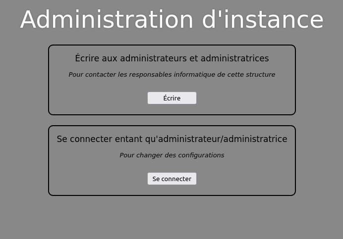 Administration d'instance'