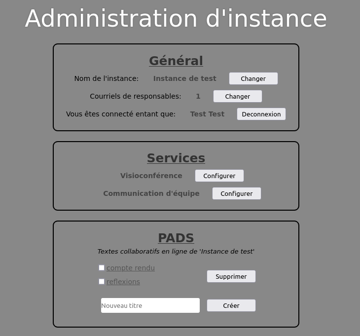 Configuration de votre instance